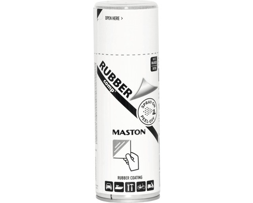 MASTON Rubbercomp spray zijdeglans wit 400 ml Spuitbus met verwijderbare rubbercoating van Maston