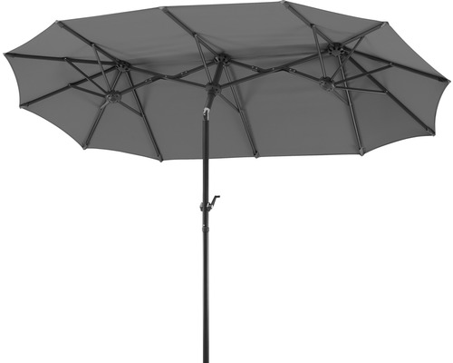 Dubbele parasol met slinger voor de tuin