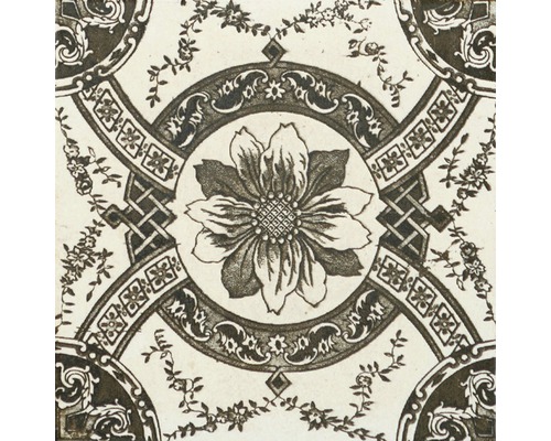 Decoratieve tegel met bloemmotief en ornamenten