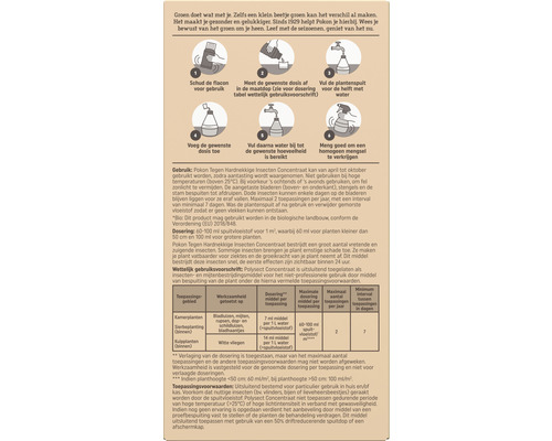 Instructies en wettelijke gebruiksvoorschriften voor Pokon Tegen Hardnekkige Insecten Concentraat