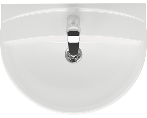 Keramische wastafel met kraan van bovenaf