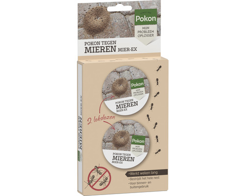 Verpakking Pokon Mieren Mier-EX tegen mieren met twee lokdozen