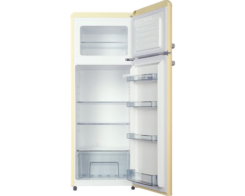 Open koelkast met vriesvak en meerdere opbergvakken