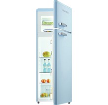 Wolkenstein koelkast in retrodesign met open deur en levensmiddelen