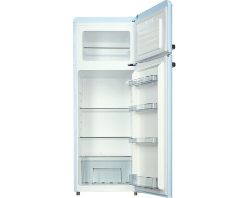 Open, lege koelkast in retro-stijl