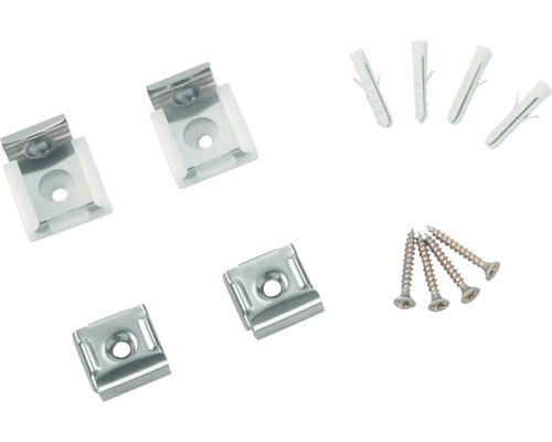 Spiegelklemmen Niro gepolijst set 4 stuks Spiegelklemmen Niro gepolijst set 4 stuks