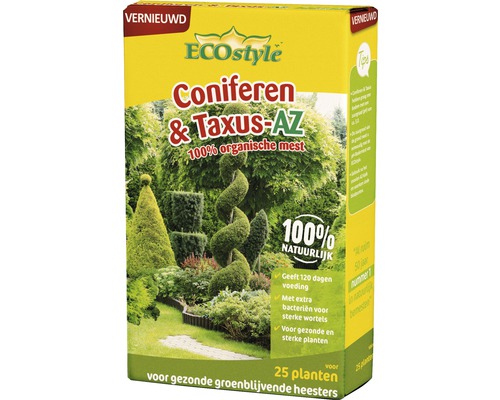 ECOSTYLE Coniferen & taxus-AZ 800 gr ECOstyle Coniferen en Taxus-AZ meststof voor 25 planten