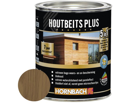 HORNBACH Hybride houtbeits eiken 750 ml Houtbeits Plus blik met kleurvoorbeeld