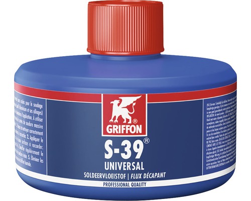 GRIFFON Soldeervloeistof S-39 universeel 320 ml Griffon S-39 Universal soldeervloeistof in blauwe fles