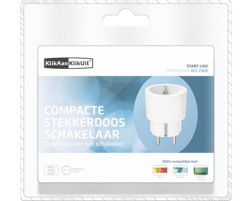 Compacte draadloze stekkerdoos schakelaar in verpakking
