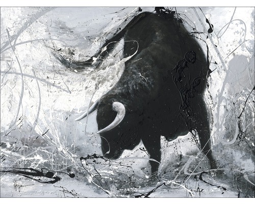 PURE LIVING Schilderij canvas Aggressive taurus 84x116 cm