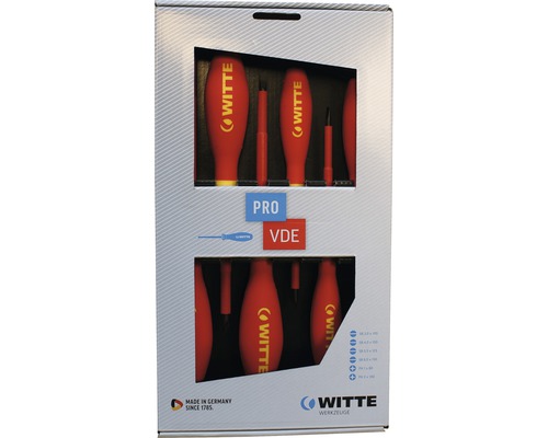 Witte schroevendraaierset in verpakking