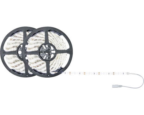 Twee LED-strips op rollen met aansluitkabel