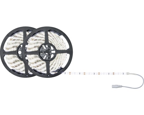 Twee LED-strips op rollen met aansluitkabel