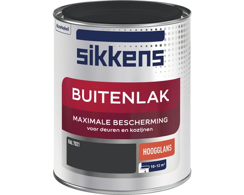 SIKKENS Buitenlak hoogglans RAL 7021 750 ml Sikkens buitenlak voor deuren en kozijnen