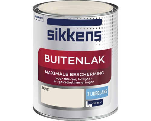SIKKENS Buitenlak zijdeglans RAL 9001 750 ml Sikkens buitenlak voor deuren, kozijnen en gevelbekleding