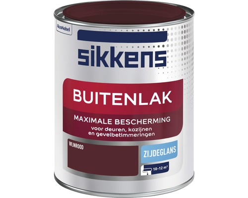 SIKKENS Buitenlak zijdeglans wijnrood 750 ml Sikkens buitenlak in wijnrode verfblik