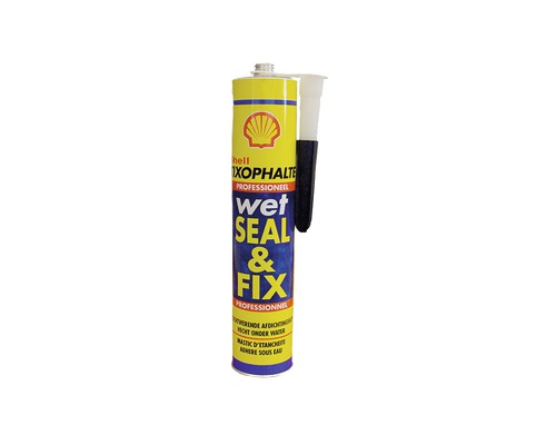 Shell Tixophalte AK bitumenkit zwart kitkoker 310 ml Koker met afdichtingskit voor natte oppervlakken