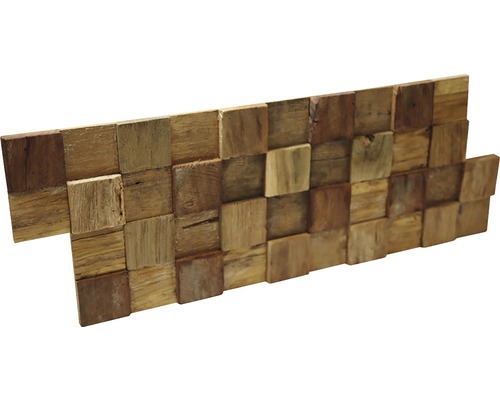 Wandpaneel van houten vierkanten