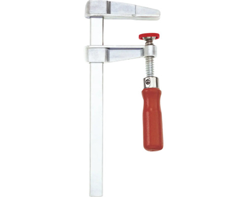 Metalen schroefklem met houten handvat