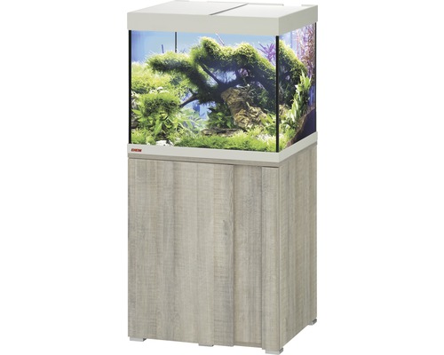 EHEIM Aquariumcombinatie VivaLine 150 L met LED-verlichting, verwarming, filter en onderkast eiken grijs 61x51x124 cm