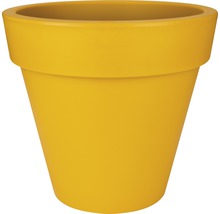 Gele kunststof bloempot