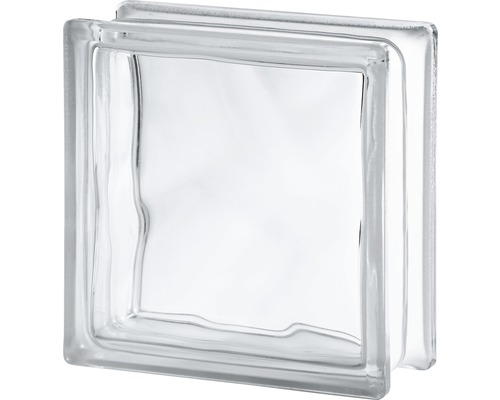 Glazen bouwsteen Wolke wit 19 x 19 x 8 cm