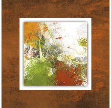 Abstract schilderij met verfspatten in lijst