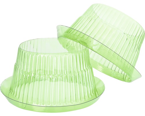 Twee transparante plantenbakken van kunststof