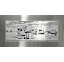 Wanddecoratie met strandstoelen in zwart-witoptiek