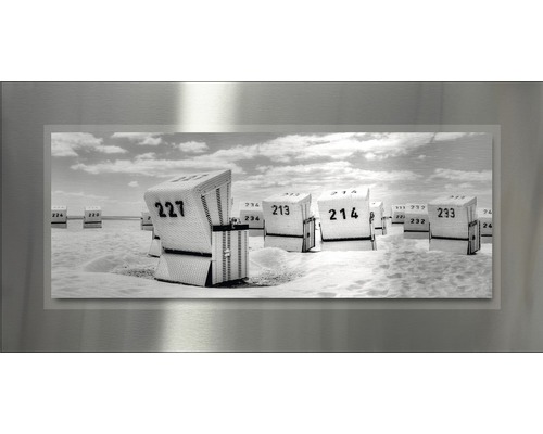 Wanddecoratie met strandstoelen in zwart-witoptiek
