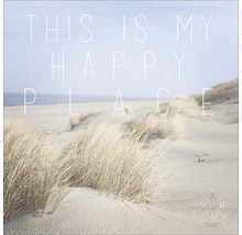 Illustratie van een duinlandschap met het opschrift This is my happy place.