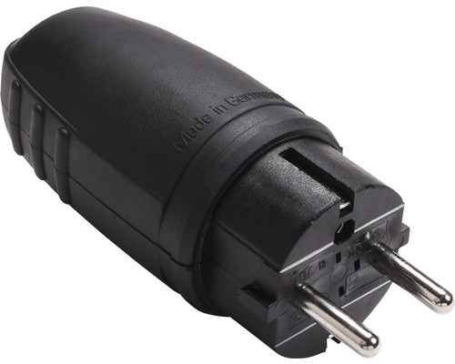 Stekker geaard rubber zwart Stekker geaard rubber zwart