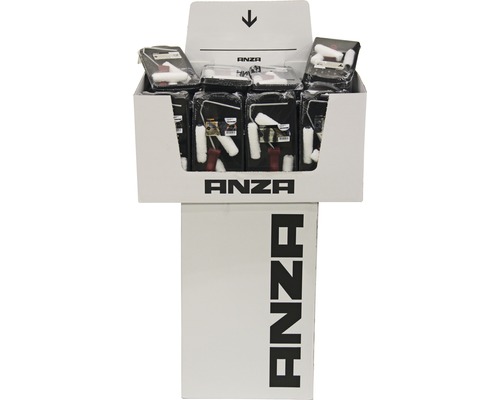 Verkoopdisplay met Anza verfrollers