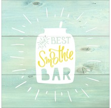 Decoratie met het opschrift ''The Best Smoothie Bar'' op houten achtergrond