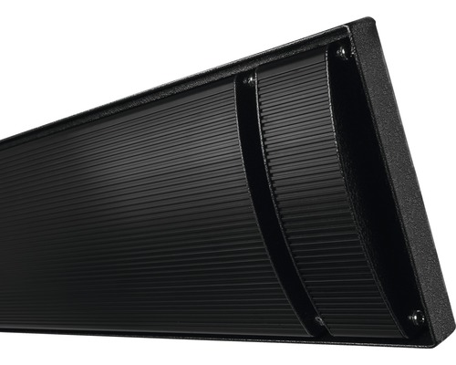 Close-up van een zwarte terrasverwarmer