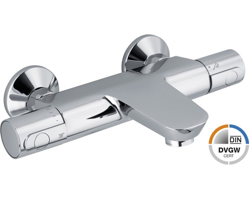 AVITAL Bad thermostaatkraan met omsteller en ProTherm technologie Pescara chroom Opbouwthermostaatkraan met DIN DVGW certificering