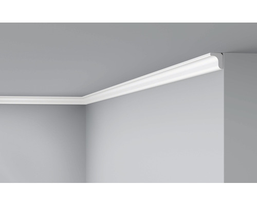 DECOFLAIR Sierlijst plafond D0 2,5x2x200 cm 2 stuks Witte sierlijst aan het plafond van een kamer