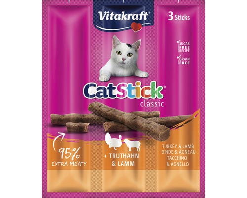VITAKRAFT Kattensnack catstick kalkoen en lam 3 st