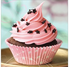 Versierde muffin in papieren vormpjes