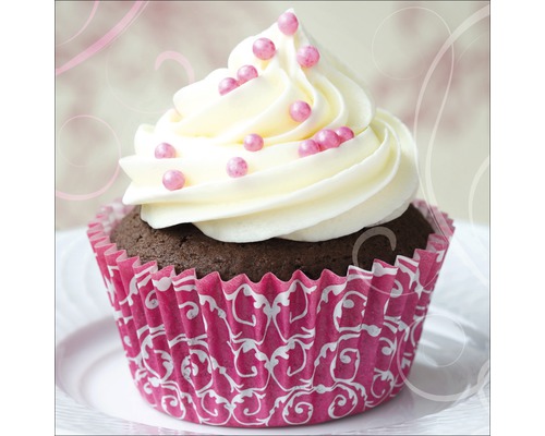 PURE LIVING Schilderij glas Pink Muffin I 30x30 cm