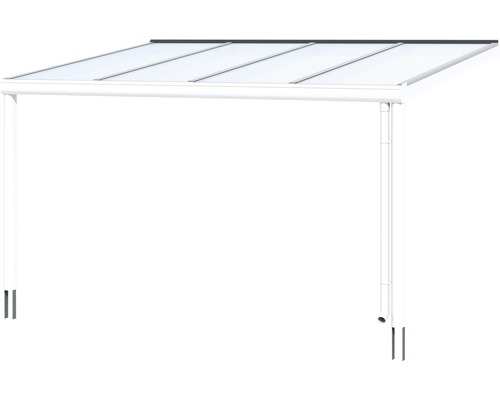 Vrijstaande terrasoverkapping met doorzichtig dak