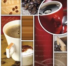 Collage van verschillende koffievariaties en koffiebonen