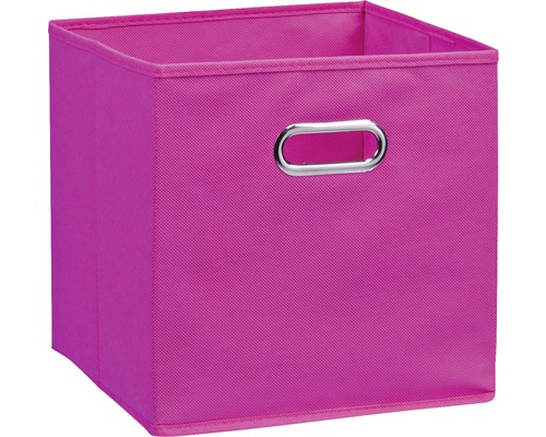 Opbergbox roze stof 28x28x28 cm