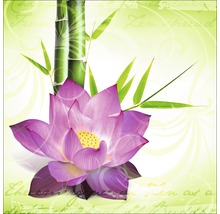 Decoratieve afbeelding met lotusbloem en bamboemotieven