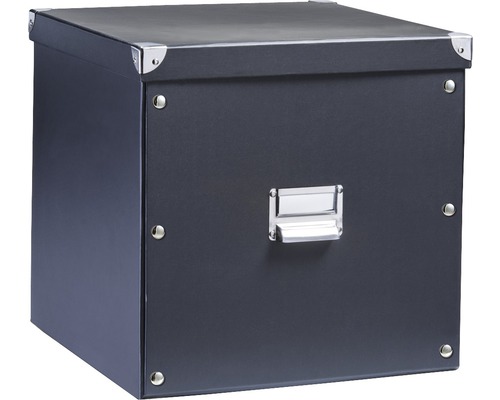 Opbergbox zwart karton 33x33x32 cm