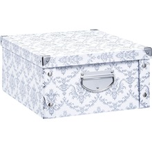 Decoratieve opbergdoos met patroon en metalen hoeken