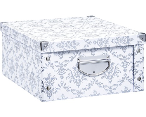 Decoratieve opbergdoos met patroon en metalen hoeken