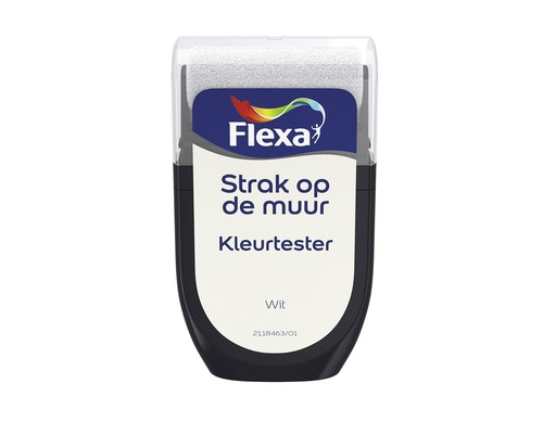 FLEXA Strak op de muur muurverf kleurtester wit 30 ml Flexa Verfroller Kleurentester Wit