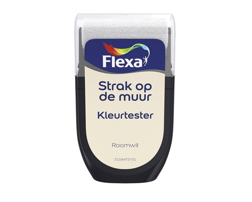 FLEXA Strak op de muur muurverf kleurtester roomwit 30 ml